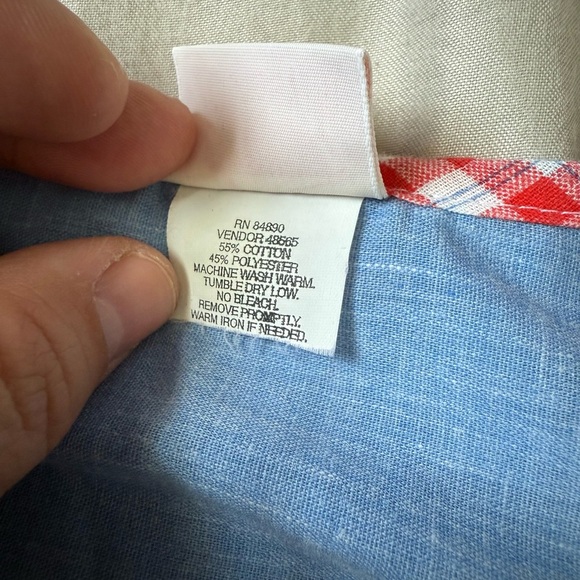 Vintage Haband Light Blue Vest Red White Trim Size Large - Picture 5 of 5